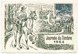 FRANCE => Carte Locale "Journée Du Timbre" 1964 - NANCY - Courrier à Cheval - 14/3/1964 - Cartas & Documentos