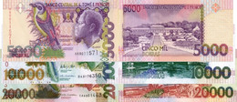 SAINT THOMAS & PRINCE 5000 10000 20000 Dobras P 65 66 67 UNC Set Of 3 Banknotes - Sao Tomé Et Principe