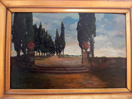 "Viale Di Villa" 1920 Olio Huile Cornice Gold (Emma Ciardi?) - Huiles