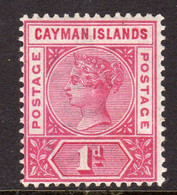 Cayman Islands 1900 1d Pale Carmine, Lightly Hinged Mint, SG 2a (WI2) - Iles Caïmans