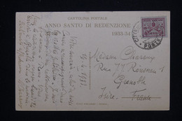 VATICAN - Carte Postale Du Vatican En 1933 Pour La France - L 119680 - Brieven En Documenten