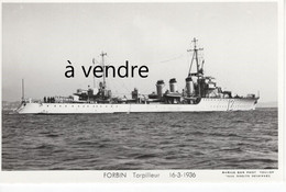 FORBIN, 12,  Torpilleur,  16-3-1936 - Warships