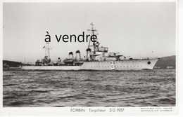 FORBIN, 3,  Torpilleur,  2-2-1937 - Warships