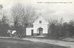 62. ARDRES. LA CHAPELLE DE SY-QUENTIN (PELERINAGE LE 15 AOÛT). CHEVAL TIRANT DU MATERIEL AGRICOLE. - Ardres