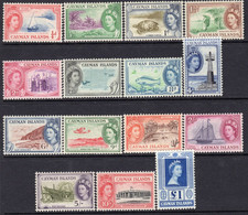 Cayman Islands 1953-62 Definitives Complete Set Of 15, Hinged Mint, SG 148/161a (WI2) - Cayman Islands