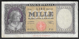 Italia - Banconota Circolata Da 1000 Lire "Italia Medusa" P-83a - 1947 #17 - 1000 Lire