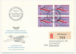 SUISSE - 6 Env. Affr 30c Hélicoptère - Garde Aérienne De Sauvetage - Cachets Spéciaux, Premier Vol, Omec 1973/1975 - Storia Postale