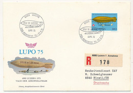 SUISSE - 2 Env.reco Affr 90c Ville De Lucerne - LUPO 1975 - FISA KONGRESS 25-27/4/1975 - Briefe U. Dokumente