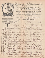 Lettre Illustrée Fer à Repasser 1/4/1922 RAMES Chemiserie Gilets & Caleçons De Flanelle MONTPELLIER Hérault - 1900 – 1949