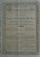 Forges Et Fonderies De Duffel - Titre D'une Part De Dividende (1896) - Industry