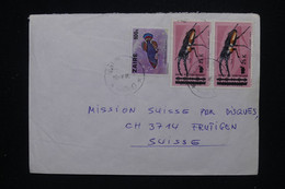 ZAÏRE - Enveloppe Pour La Suisse  , Affranchissement Surchargés - L 119734 - Other & Unclassified
