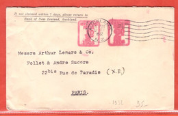 NOUVELLE ZELANDE OBLITERATION MECANIQUE LETTRE DE 1932 DE AUCKLAND POUR PARIS FRANCE - Cartas & Documentos