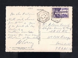 17802-FRENCH ANDORRE-OLD POSTCARD ENCAMP To PARIS (france).1959.Andorra.Tarjeta Postal.carte Postale - Covers & Documents