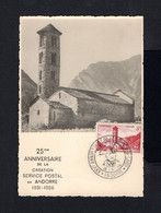 8029-FRENCH ANDORRE-OLD POSTCARD ANDORRE To NARBONNE (france).1956.Andorra.Tarjeta Postal.carte Postale - Storia Postale