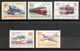 Roumanie YT PA 184-188 Neuf Avec Charnière X MH Aviation Train - Unused Stamps