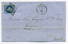 T15 BEZIERS + Losange PCGC 472 / Dept 33 Herault / 1865 - 1849-1876: Période Classique