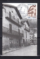 " ARCHITECTURE ANDORRANE : MAISON PLANDOLIT " Sur Carte Maximum D'ANDORRE De 1986 N°YT 326. Voir Les Scans. CM - Cartes-Maximum (CM)