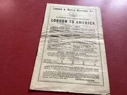 London & North Western RY Express Through. Service London To America Station Liverpool Plan Liverpool Station - Royaume-Uni