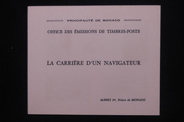 MONACO - Document Offert Par La Poste Aux Abonnés - La Carrière D'un Navigateur " - L 119810 - Cartas & Documentos