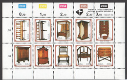 1992 Antique Cape Furniture Sheet Of 10 Different Sc 824-833  MNH ** - Nuevos