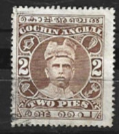 India   Cohin  1911  SG  26  2p   Fine Used - Cochin