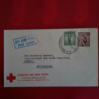 LETTRE AUSTRALIAN RED CROSS SOCIETY POUR GENEVA GENEVE PAR AVION - Marcofilie