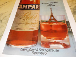 ANCIENNE PUBLICITE QUAND PARIS C EST CAMPARI  1971 - Alcools