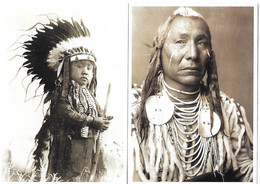 ETATS-UNIS - INDIENS - 6 Cartes Neuves - Jeune Indien -Chief Joseph -Slow Bulle -Red Wing - Chief Blanath -the Bad Lands - Other & Unclassified
