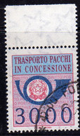 ITALIA REPUBBLICA ITALY REPUBLIC 1984 PACCHI IN CONCESSIONE PARCEL POST STELLE STARS LIRE 3000 USATO USED OBLITERE' - Concessiepaketten