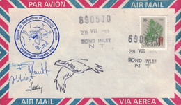 CANADA - EXPEDITION EN ECOLOGIE ARCTIQUE 1980 - ILE BYLOT - LE 28-7-1980 - THEMATIQUE ARCTIQUE - SIGNATURES DES MEMBR  . - Covers & Documents