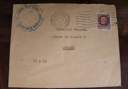 France 1943 Petain Secours National Délégation De Maine Et Loire Flamme Cover WW2 WK2 - Guerra De 1939-45