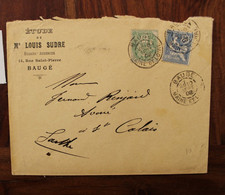 1902 Baugé St Calais Maine Et Loire Cover Etude De Maitre Louis Sudre Sarthe - Briefe U. Dokumente