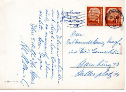 58130 - Bund - 1946 - 4Pfg. Heuss I Waag Paar A OrtsAnsKte HAMBURG - Storia Postale