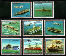 Paraguay 1983，Aircraft And Warships Aircraft Carriers Of Various Countries，8v,MNH - Paraguay