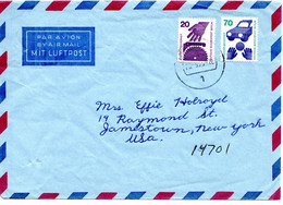 58133 - Berlin - 1975 - 70Pfg Unfall MiF A LpBf BERLIN -> Jamestown, NY (USA) - Storia Postale