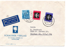 58141 - DDR - 1958 - 35Pfg Luftpost MiF A LpBf LEIPZIG -> Chicago, IL (USA) - Covers & Documents