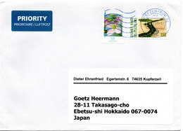 58143 - Bund - 2021 - 155c. Gruenes Band MiF A LpBf BRIEFZENTRUM 70 -> Japan - Storia Postale