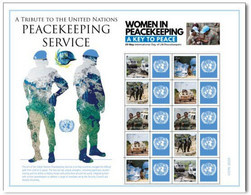 UN 2020 United Nations Tribute To The United Nations Peacekeeping Service , Sheet MNH (**) - Unused Stamps