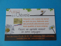Carte De Visite Auberge De La Chèvrerie 67 Griesheim Près Molsheim - Visiting Cards