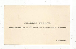 JC, Carte De Visite ,militaria , Sous-lieutenant Au 5 éme Régiment D'Infanterie Coloniale , 17 , ROCHEFORT - Visiting Cards