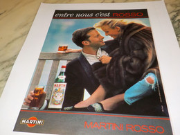 ANCIENNE PUBLICITE ENTRE NOUS C EST ROSSO  MARTINI  1990 - Alcools