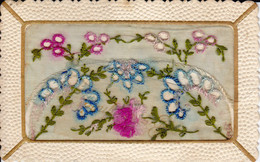 Carte Brodée Fleurs - Embroidered