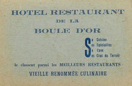 Ste Foy La Grande * Hôtel Restaurant De La Boule D'Or G. ROLLAND Succ. , Place Jean Jaurès * Carte De Visite Ancienne - Andere & Zonder Classificatie