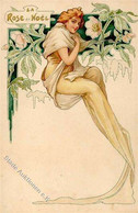 Jugendstil Frau Blumen Rose De Noel I-II Art Nouveau - Unclassified