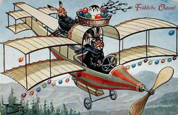 Thiele, Arthur Hasen Personifiziert Flugzeug Ostern  1915 I-II Aviation Paques - Thiele, Arthur