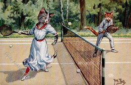 Thiele, Arthur Katze Personifiziert Tennis 1913 I-II Chat - Thiele, Arthur