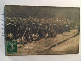 MILITARIA  2 Cpa Photo 11/1907, 119 ème Régt Infanterie Fusils Gamelles Bidons, Halte En Forêt De Marly 78 - Regimientos