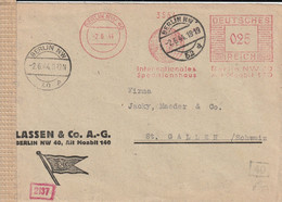 Allemagne EMA  Berlin Sur Lettre Censurée Pour La Suisse 1944 - Brieven En Documenten