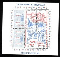 SPM - 1989 - BF N° 3 - Neuf ** - Bicentenaire De La Révolution Française - Blocks & Kleinbögen