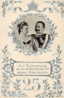Adel KAISER - Silber-Prägekarte KAISERPAAR SILBERHOCHZEIT 1906 (25) I - Zonder Classificatie